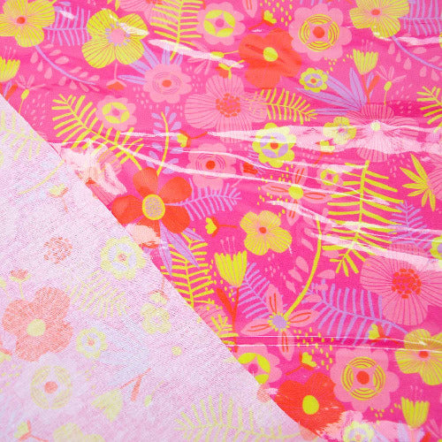 Cotton Laminated PU Tropical Fuchsia