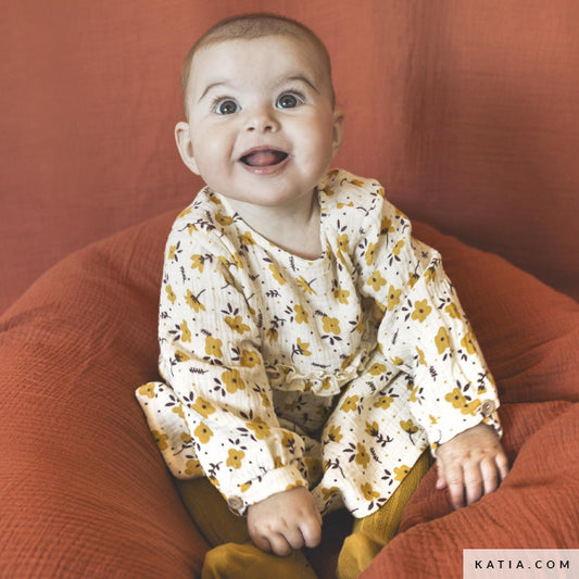 Tela de mussolina de cotó Reindeer Flowers