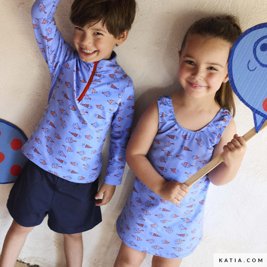 Tela de punto camiseta Happy Fish(€/10cm)