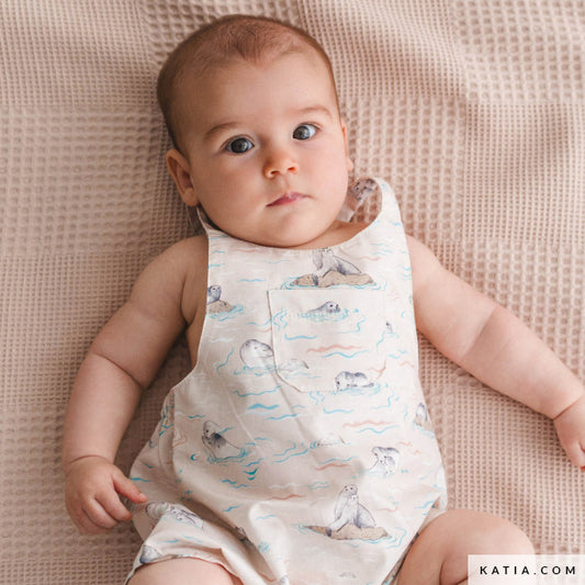 Popelín con estampado de focas marinas (€/10 cm)