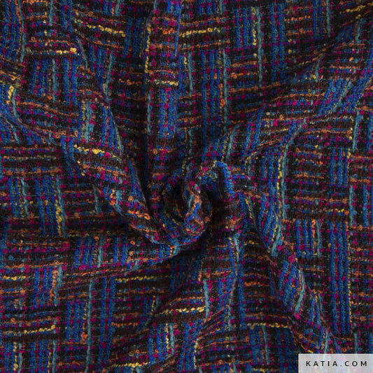Tela tipo Chanel multicolor con textura bouclé (€/10 cm)