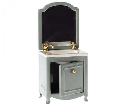 Lavabo aparador amb mirall, Ratolí - Menta fosc Maileg