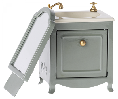 Lavabo aparador amb mirall, Ratolí - Menta fosc Maileg
