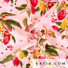 Tela de viscosa Print cocoa fruit (€/10 cm)