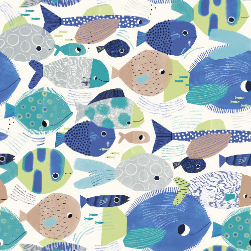 Tela de punt Jersey Tropical Deep Sea
