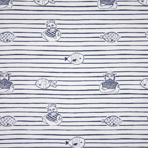 Tela de punto camiseta Jersey Nautic Deep Sea