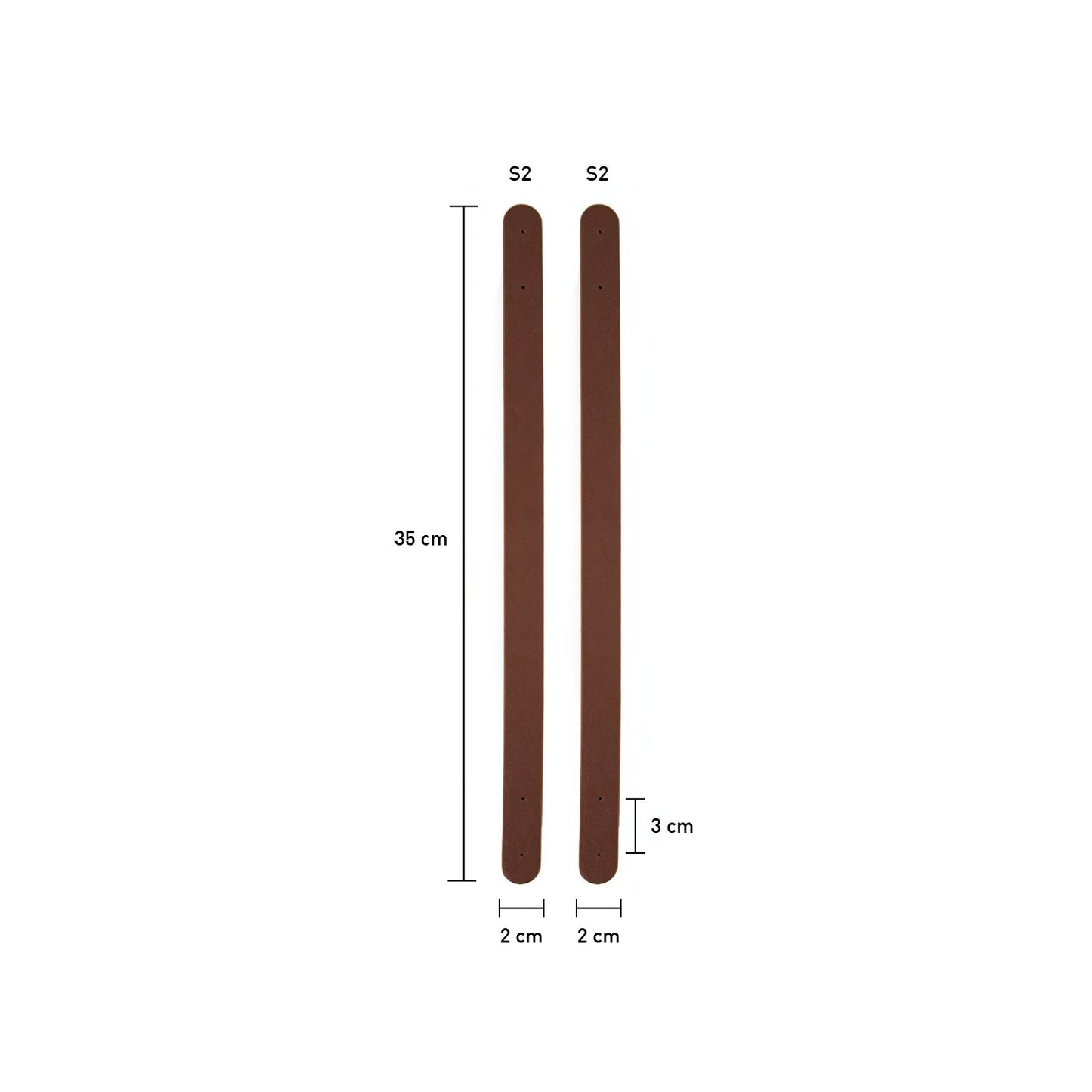 Asas polipiel 35 cm Marrón