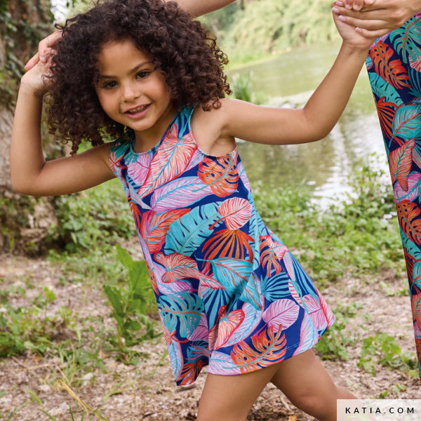 Lycra para moda de baño estampada Tortoise Leaves (€/10cm)