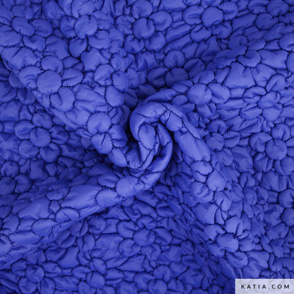 Tela acolchada en forma de flor color azul (€/10cm)