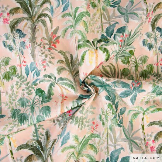 Tela cortaviento con estampado tropical (€/10 cm)