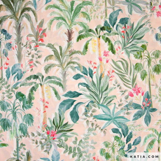 Tela cortaviento con estampado tropical (€/10 cm)