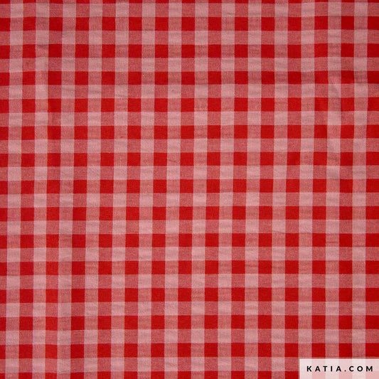 Tela de cuadros bicolor Red & Pink Vichy Gingham Little (€/10cm)