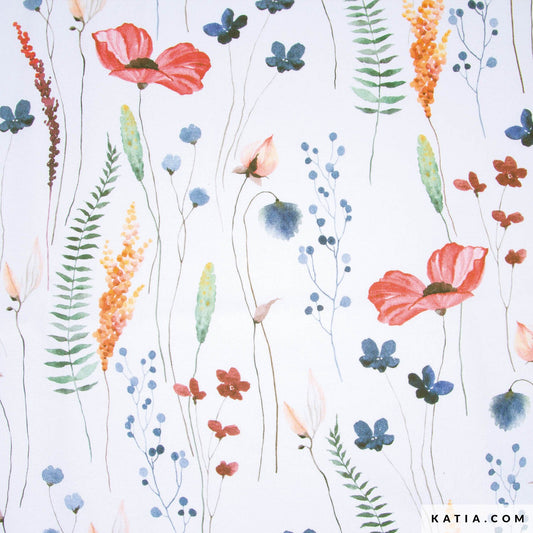 Tela de loneta reciclada de flores silvestres (€/10cm)