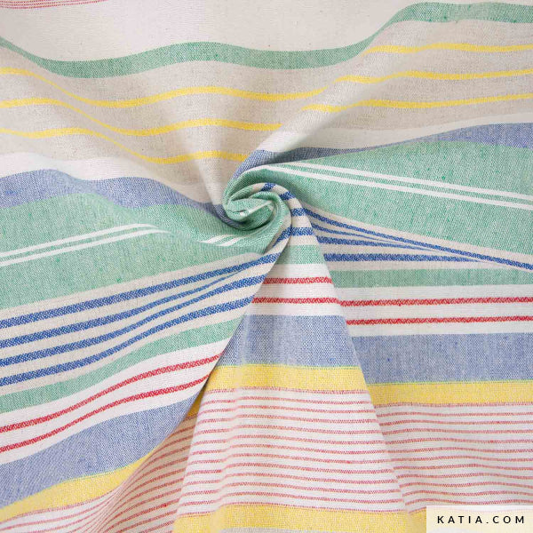 Tela de loneta reciclada de rayas Salinas (€/10cm)