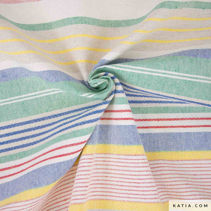 Tela de loneta reciclada de rayas Salinas (€/10cm)