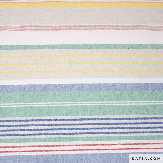 Tela de loneta reciclada de rayas Salinas (€/10cm)