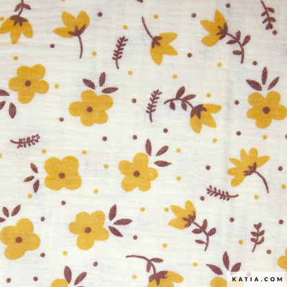 Tela de mussolina de cotó Reindeer Flowers