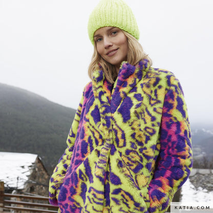 Tela de pèl sintètic amb estampat animal fluor (€/10 cm)