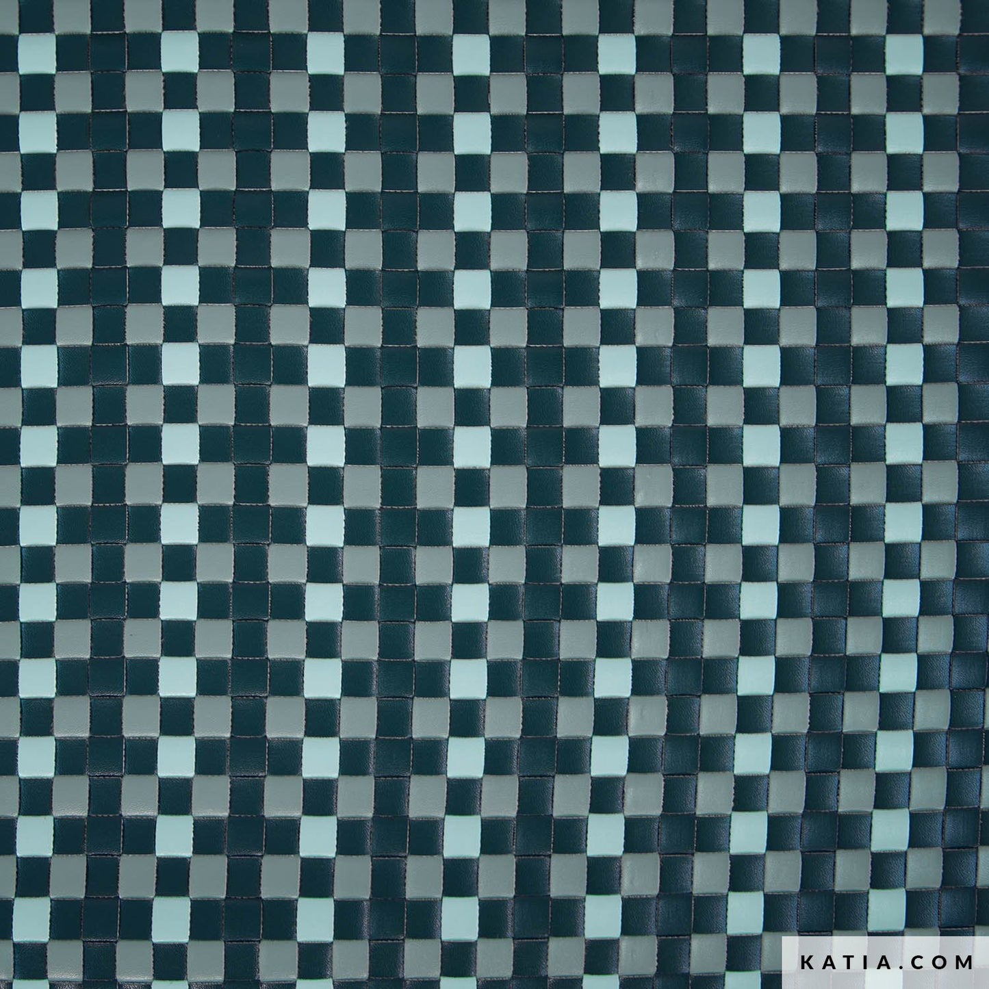 Tela de polipiel entrelazada en tonos verde y azul (€/10cm)