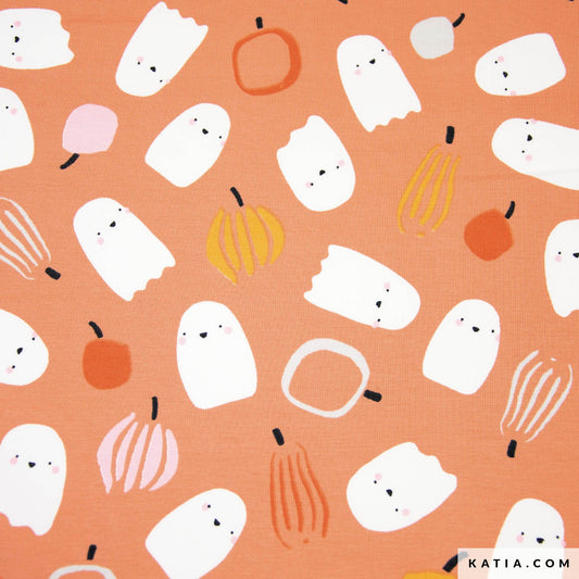 Tela de punto camiseta Halloween Ghosts (€/10cm)