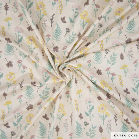 Teixit de punt amb textura afelpada amb estampat floral (€/10cm)