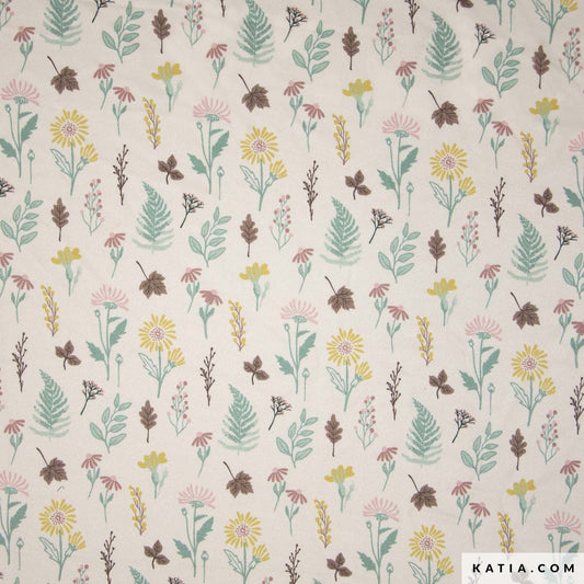 Teixit de punt amb textura afelpada amb estampat floral (€/10cm)