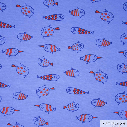 Tela de punt samarreta Happy Fish(€/10cm)