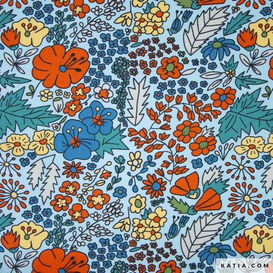 Tela de punto camiseta Iguana Flowers (€/10cm)