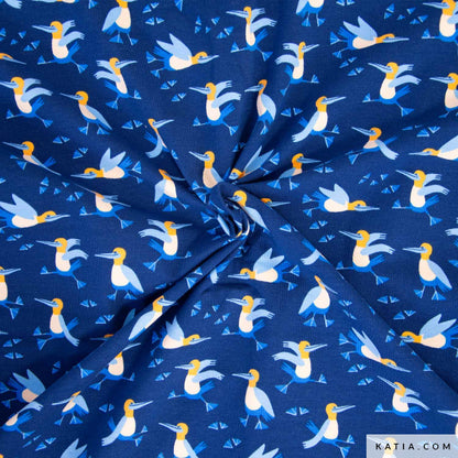 Teixit de punt samarreta Blue Legged Bird (€/10cm)