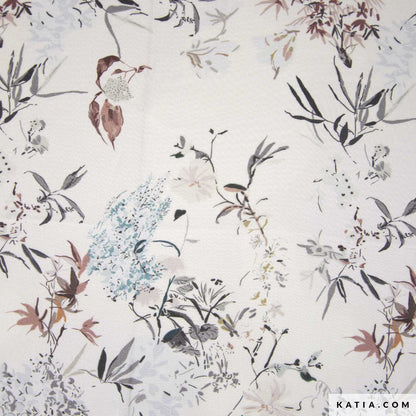 Tela de rayón satinado con estampado floral (€/10 cm)
