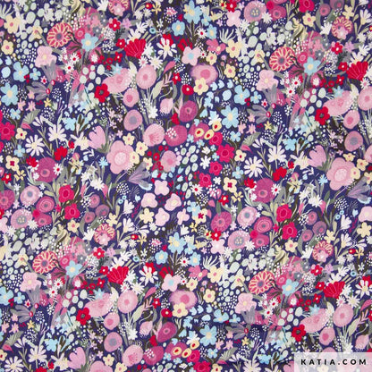 Tela de viscosa de invierno con estampado floral (€/10 cm)