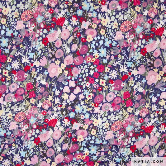Tela de viscosa de invierno con estampado floral (€/10 cm)