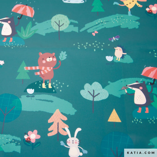 Tela impermeable Raincoat PU Rain Forest