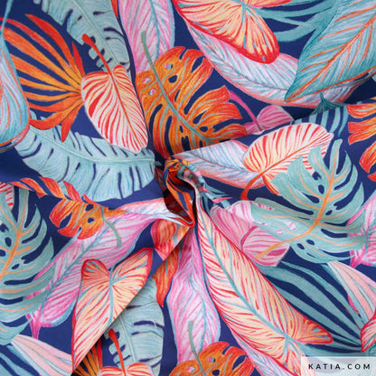 Teixit per a roba de bany amb estampat tropical (€/10cm)