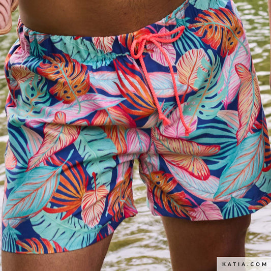 Tela para ropa de baño con estampado tropical (€/10cm)