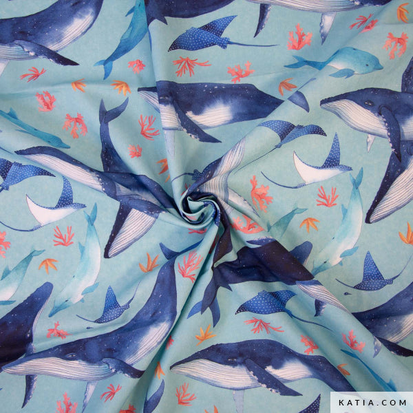 Popelín con estampado marino (€/10 cm)