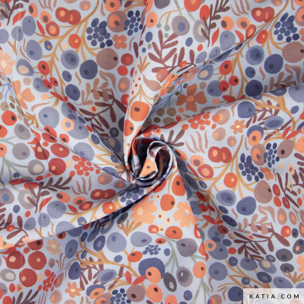 Tela repelente al agua con estampado en colores vivos (€/10cm)