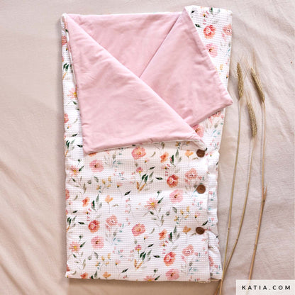 Tela Waffle de algodón con estampado floral (€/10cm)