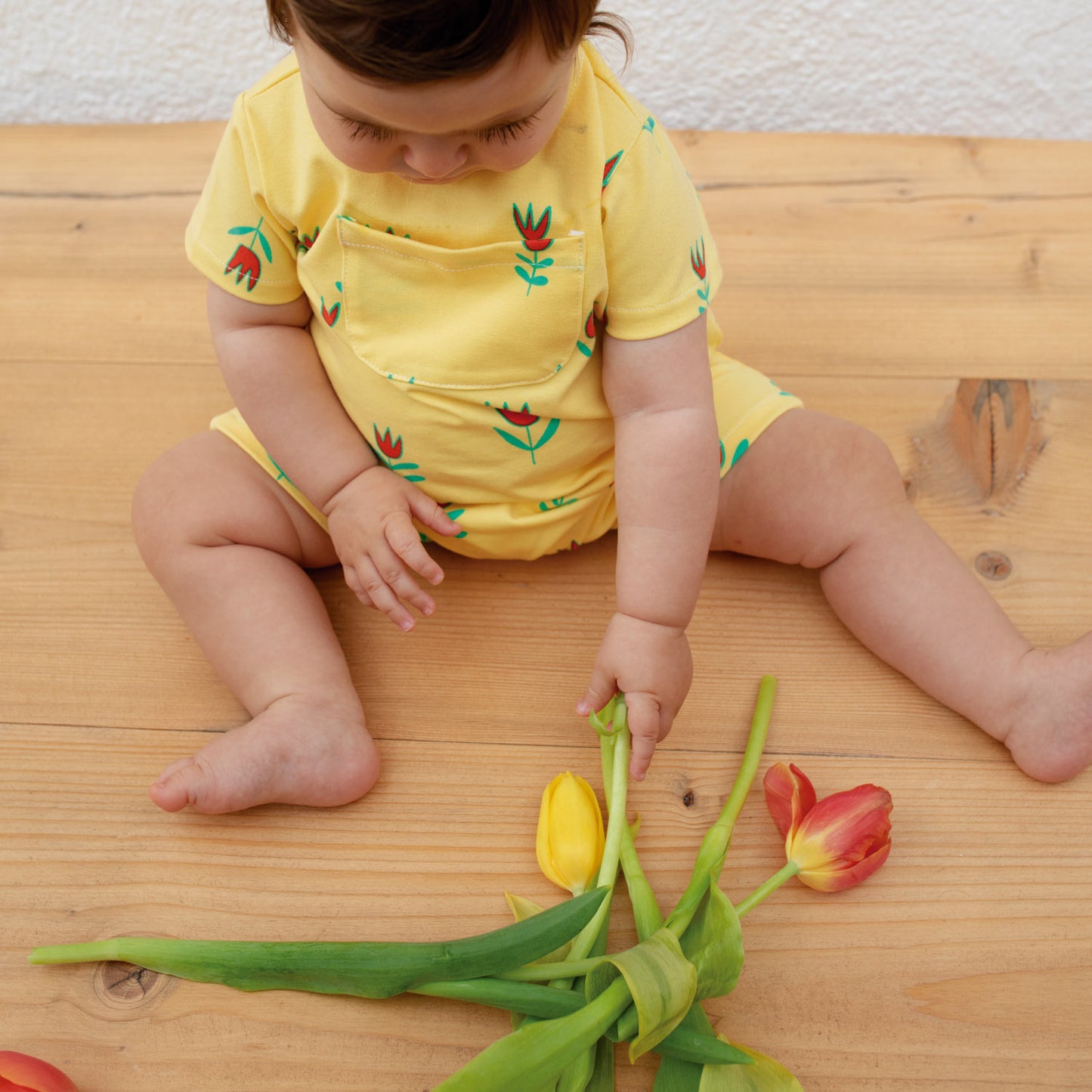 Pull jaune tulipes ~ Katia