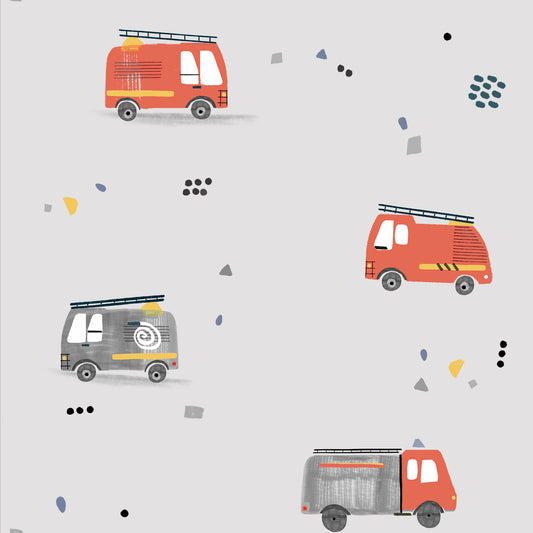 Poplin Firefighters cars ~ Katia